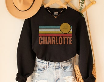 Charlotte Sweatshirt, Charlotte NC Shirt, Queen City Sweatshirt, North Carolina Crewneck, NC Varsity Sweater, City Shirt, Charlotte Gift