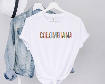 Colombiana Shirt For Colombian, Gift For Colombiana, Colombiana Shirt, Colombia Women's Shirt, Colombia Apparel, Latina Spanish Clothing
