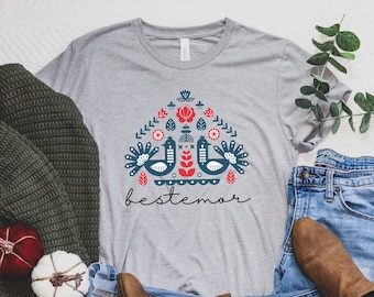 Bestemor Shirt Norwegian Grandmother Shirt Grandma Christmas Gift God Jul Scandinavian Folk Art Norway Women's Shirt Nordic Granny Gift