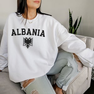 Albania Sweatshirt Albanian Eagle Shirt Shqiperia Shqipëri Southeastern Europe Trip Tirana Travel Crewneck Albanian Shirt Albania Shirt