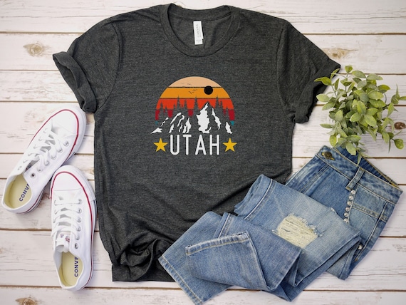 Utah Shirt, Salt Lake City Shirt For Women Men, Rocky Mountains Outdoor Tshirt, Retro State T-Shirt, Utah Travel Gift, Retro 70s Unisex Tee