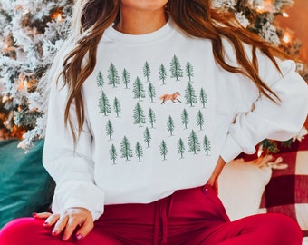Fox Crewneck, Gift For Animal Lover, Fox Lover Gift, Fox Shirt, Fox Sweatshirt, Fox Sweater, Fox Pullover, Outdoors Wildlife Clothing