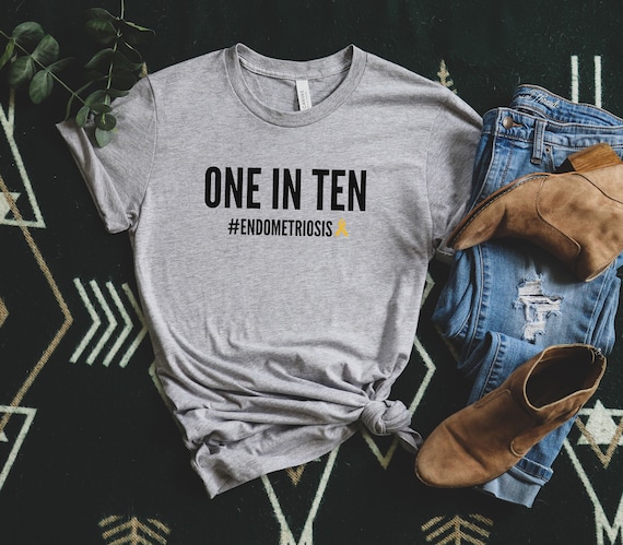 One In Ten, Endometriosis Shirt, Endo Warrior Shirt, Endo Strong, Endo Awareness, Endometriosis Awareness, Yellow Ribbon Women's T-Shirt