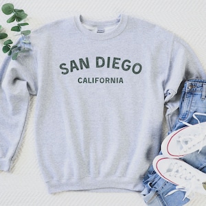 San Diego Sweatshirt, California Sweater, West Coast Road Trip Shirt, Trendy Oversized Aesthetic College Crewneck, San Diego Gift