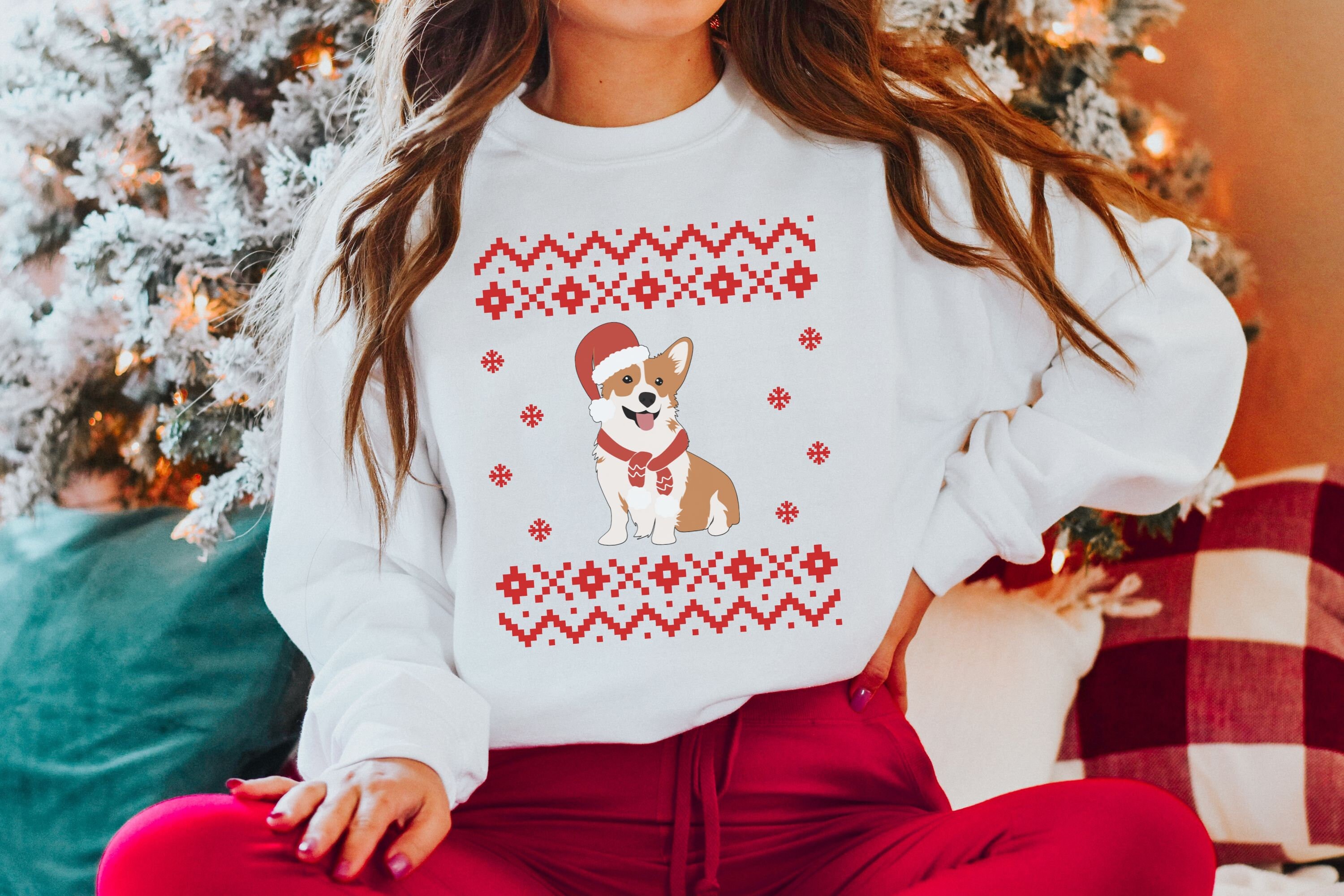 etsy corgi christmas sweater