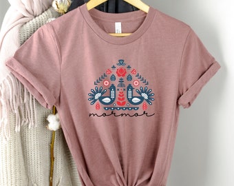 Mormor Shirt, Swedish Grandmother Shirt, Grandma Gift, Swedish American Gifts, Scandinavian Style, Folk Art T-Shirt, Sweden Women's Shirt