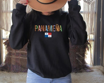 Panamena Sweatshirt For Panamanian, Gift For Panamena, Panameña Sweater, Panama Women's Shirt, Panama Apparel, Latina Crewneck Sweatshirt