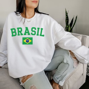 Brasil Crewneck Sweatshirt, Brazil Shirt, Gift For Brazilian, Brasileira Sweatshirt, South American Travel Sweatshirt For Women And Men