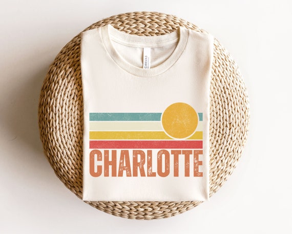 Charlotte Retro Sunset Shirt North Carolina T-Shirt Charlotte Girls Trip Tshirt College Tshirt University Tees Charlotte NC City Apparel