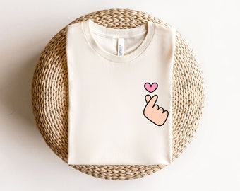 Korean Heart Sign Shirt, Valentines Day Gift For Kdrama Lover, Funny South Korea Shirt, Korean Apparel, K Drama Shirt, Dating Gift