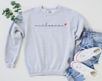Michoacan Sweatshirt, Gift For Michoacana, Michoacan Shirt, Mexico Sweatshirt, Spanish Crewneck, Mexican Latina Women's Shirt, Mexicana Gift