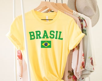 Brasil Shirt, Brazil Shirt, Brazilian Fashion, Brasileira Clothes, Brasil Gift, Brazilian American, Rio De Janeiro, Futebol Soccer Tees