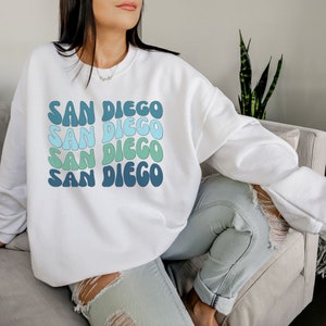 Groovy San Diego Sweatshirt, Southern California Gift, San Diego Shirt, Retro California Sweater, Aesthetic Beach Sweatshirt, San Diego CA