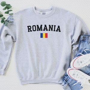Romania Sweatshirt, Romanian Shirt, Bucharest Travel Sweater, Romania Crewneck, Romania Gift, Black Sea Trip, Romanian American Gift
