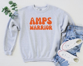 Camisa AMPS Warrior, Sudadera AMPS Awareness, Síndrome de dolor musculoesquelético amplificado, Regalo para dolor crónico, Camisa AMP para mujer, Cinta naranja