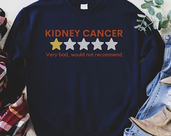 Kidney Cancer Awareness Sweatshirt, Orange Ribbon Survivor Crewneck, Renal Cell Carcinoma Support Sweatshirt for Strong Warrior Fighter