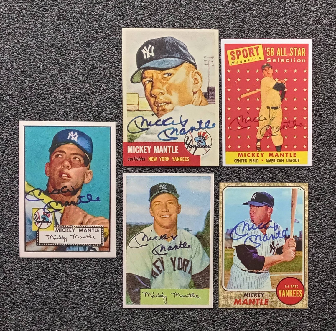 1952 Mickey Mantle Autograph Rookie Card Lot. Reprints Mint Etsy