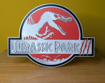 Jurassic Park 3 Sign - Classic Movie - Dinosaur - Logo