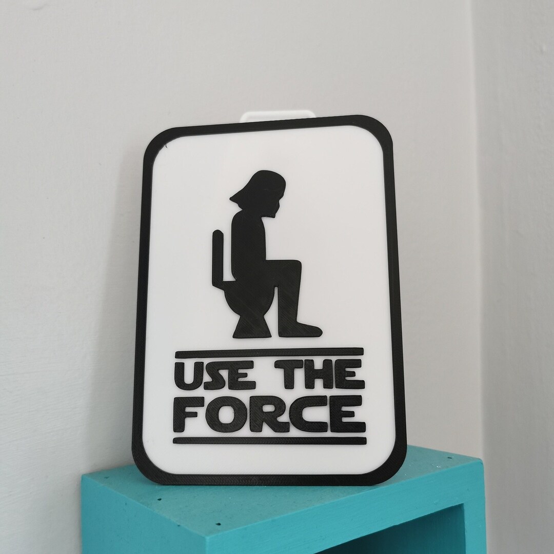 Comedy Commode Darth Vader Use the Force Comedy Toilet Sign Humour Man Cave Bathroom ...