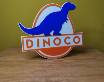 Cars Dinoco Sign Logo - Automotive Animated Movie Inspired Sign