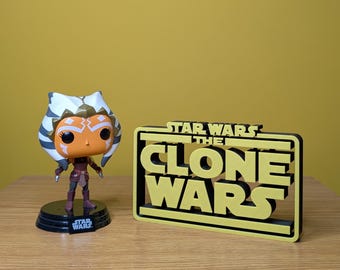 Floating Star Wars The Clone Wars Sign - 3D Printed - Display - Gift