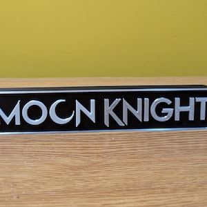 Moon Knight Freestanding Sign Logo - Comic - 3D Printed- Collectible