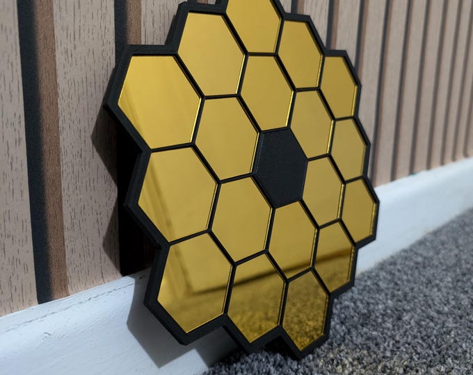 James Webb Space Telescope Gold Mirror Wall Art - JWST - Decoration - Various Sizes