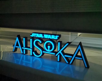 Ahsoka Glow in the dark Sign - Star Wars - 3D Printed