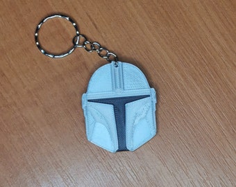 Mandalorian-hjälmen Nyckelring – Din Djarin Fan Art-present