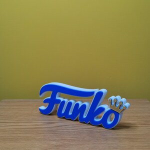 Funko Pop With Crown Logo Sign - 3D Print - Collectible image 3