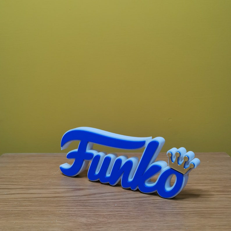Funko Pop With Crown Logo Sign - 3D Print - Collectible image 3