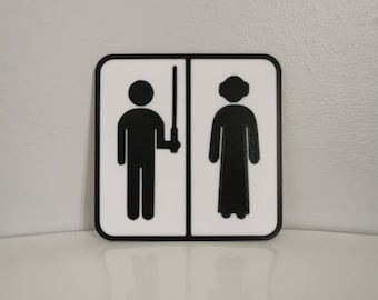 Princess and Jedi Funny Comedy Toilet Sign - Humour - Man cave - Bathroom - Novelty
