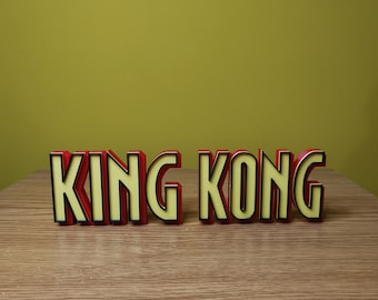 King Kong Classic Sign Logo - Retro - 3D Printed - Collectible