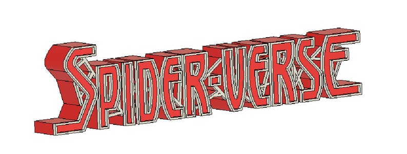 May include: A red 3D logo with the word "SPIDER-VERSE" in a bold, blocky font.
