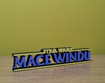 Mace Windu Logo Sign - Star Wars - Jedi - 3D Printed