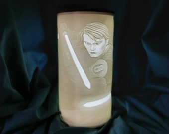 The Clone Wars Trio Cylinder Lithophane - Poster - Art - 3D Printed Display - Movie Gifts - Star Wars