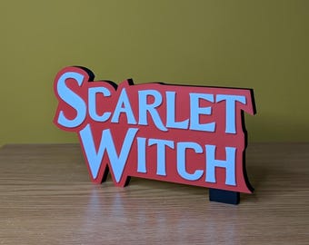 Scarlet Witch Logo Sign - Marvel - Comic - Wanda - Collectible