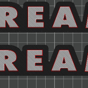 May include: Two black and red patches with the word "SCREAM" in white with a red outline and the numbers "2" and "3" in red.
