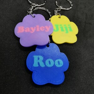 Personalised Paw keyrings - Pet owners - Animal Gifts - Customised - Wide range of colours image 5