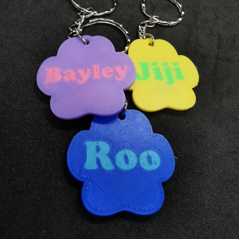 Personalised Paw keyrings - Pet owners - Animal Gifts - Customised - Wide range of colours image 5