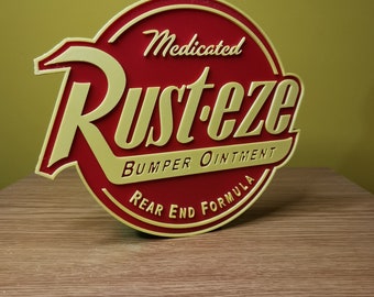 Cars Rusteze Sign Logo - Automotive Animated Movie Inspired Sign