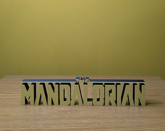 The Mandalorian Floating Sign - Star Wars - 3D Print