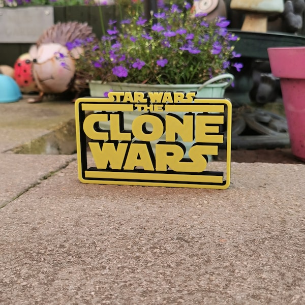 Floating Star Wars The Clone Wars Sign - 3D Printed - Display - Gift