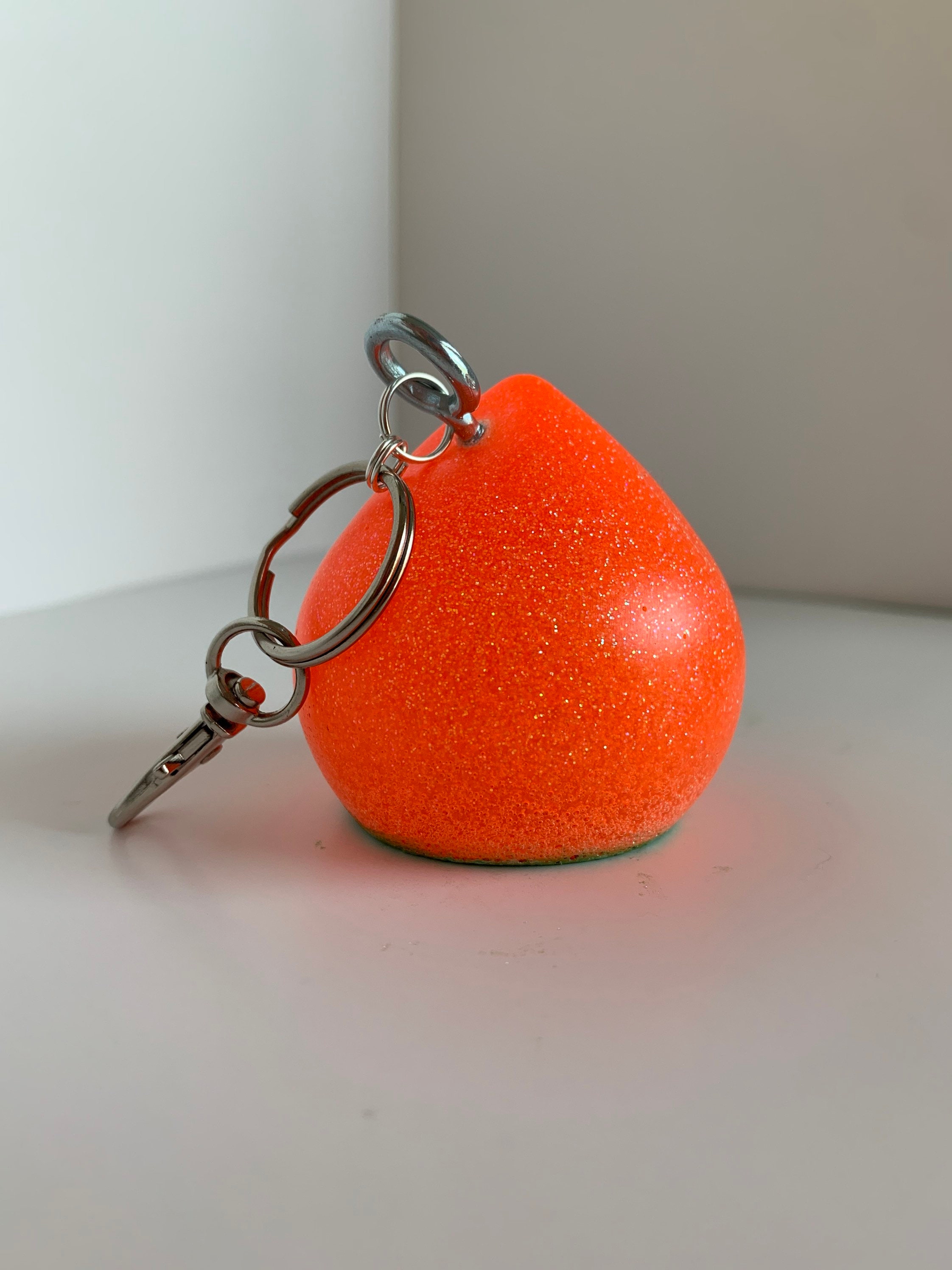 Neon Peach Cheeks Keychain Peach Peach Keychain Peach Etsy
