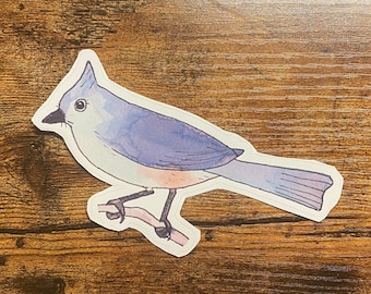 Tufted Titmouse Decal - Watercolor Bird Art - Bird Sticker