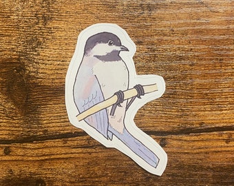 Chickadee Decal - Watercolor Bird Art - Bird Sticker