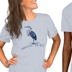 Indiana Dunes heron - Short-Sleeve Unisex T-Shirt - Multiple Colors Available