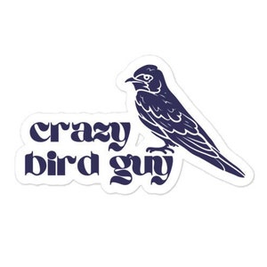 Crazy Bird Guy decal - purple martin sticker