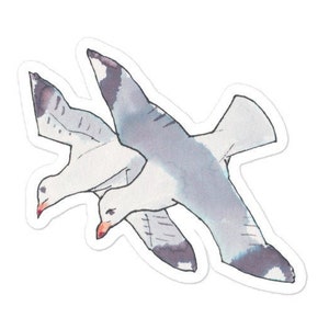 California Gull bird decal - Watercolor Bird Art - Bird Sticker - Cute Animal Decal