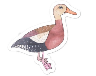 Black Bellied Whistling Duck Decal - Watercolor Bird Art - Bird Sticker - Bird Laptop Decal - Duck Sticker